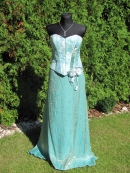 Tyrkysové korzetové šaty