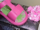 Růžové dětské páskové botky